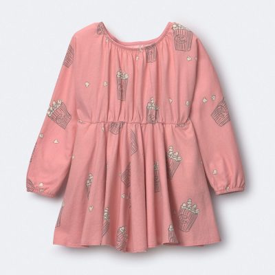 Toddler Girl Avenue Twirl™ Ruffle Dress in Popcorn Print - Light Pink