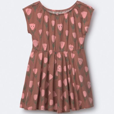 Toddler Girl Avenue Twirl™ Dress in Tulip Print - Brown