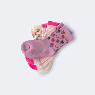 Toddler Girl 3-Pack Floral Crew Socks