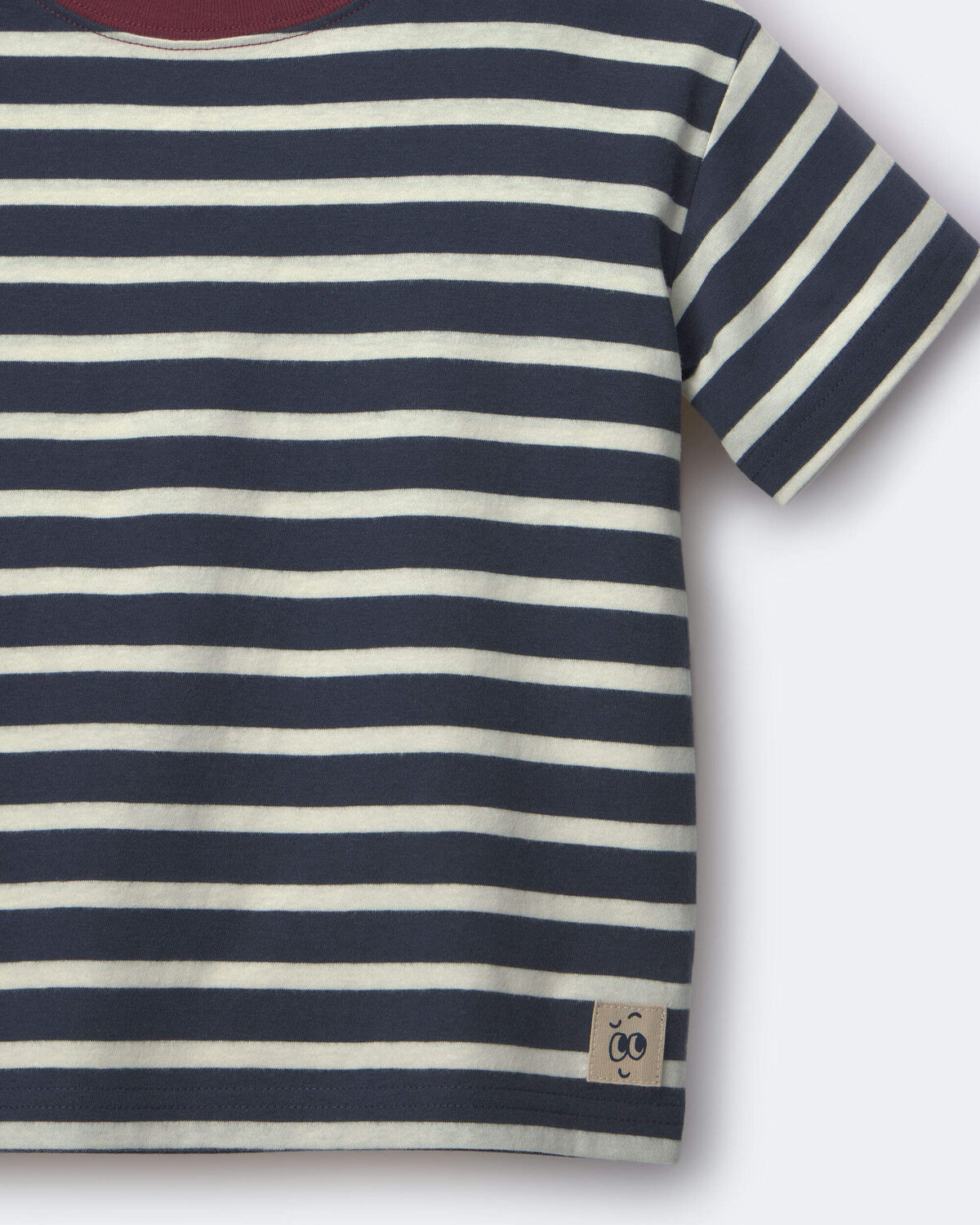 Toddler Relaxed Tee in Stripes - Navy/Burgundy - Image 6