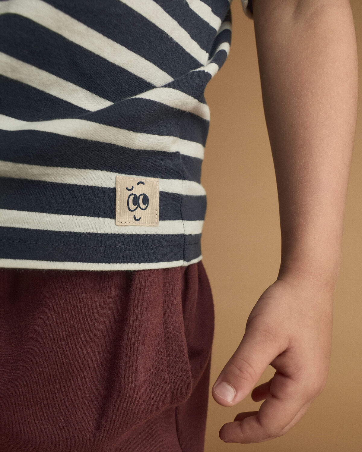 Toddler Relaxed Tee in Stripes - Navy/Burgundy - Image 4