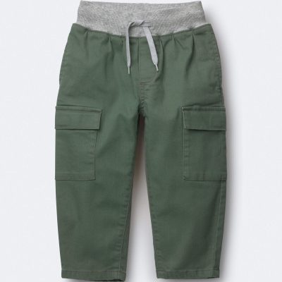 Toddler Boy Cargo Pant - Olive/Heather Grey