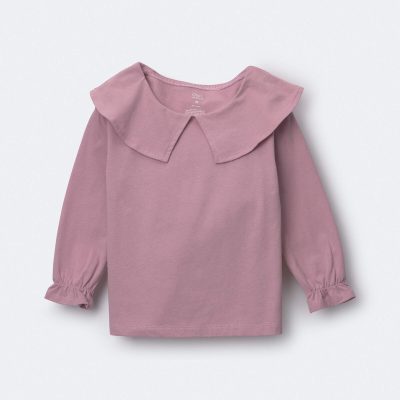Toddler Girl Peter Pan Collar Top - Mauve