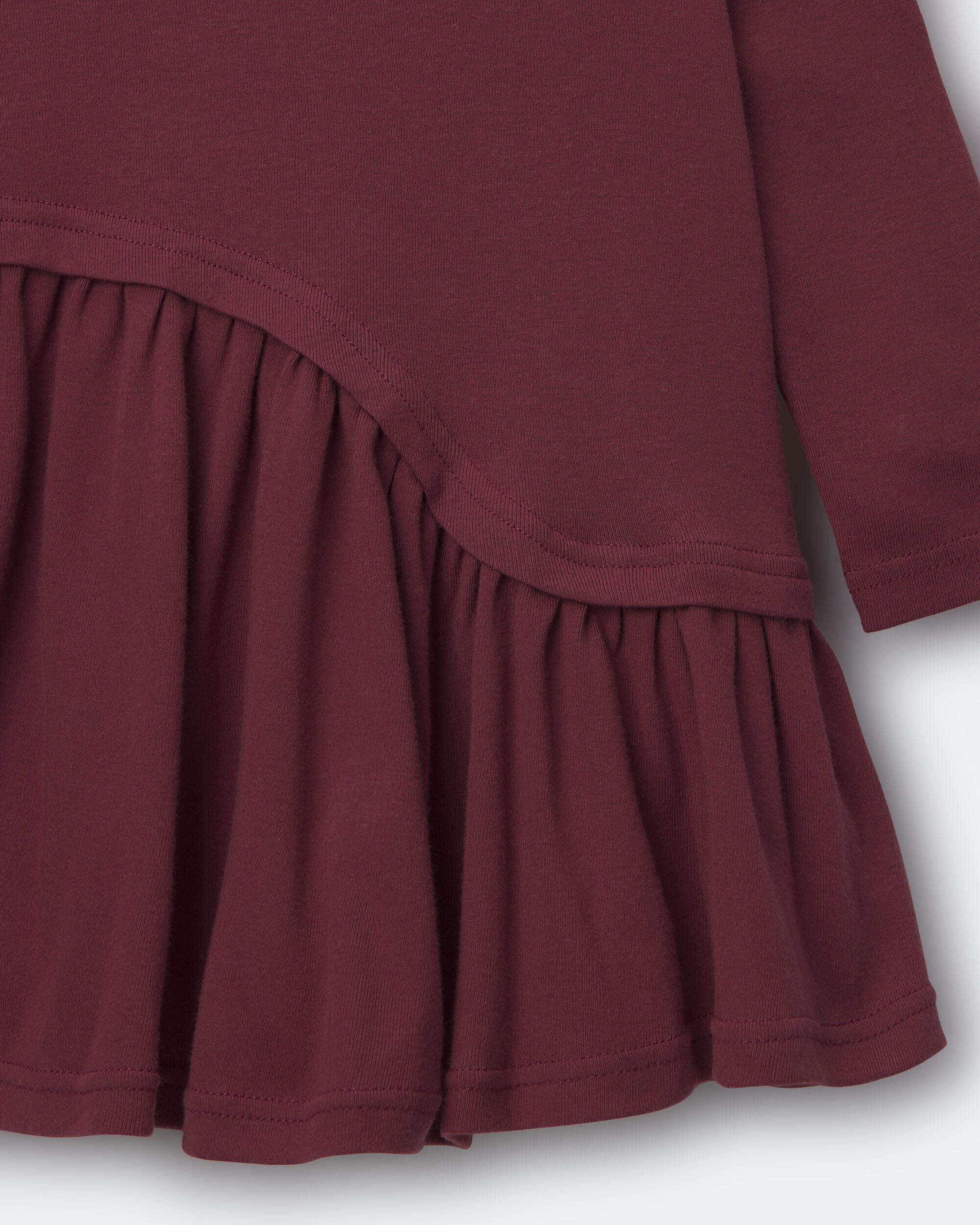 Toddler Girl Ribbed Long-Sleeve Asymmetrical Dress - Navy - Image 4