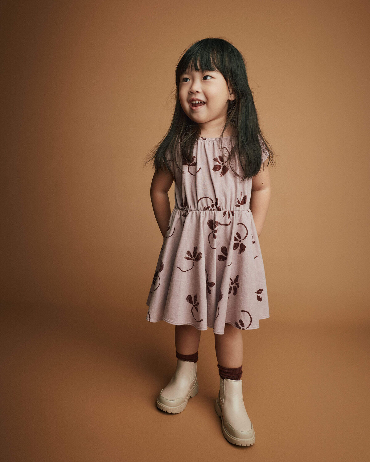 Toddler Girl Avenue Twirl™ Dress in Floral Print - Mauve