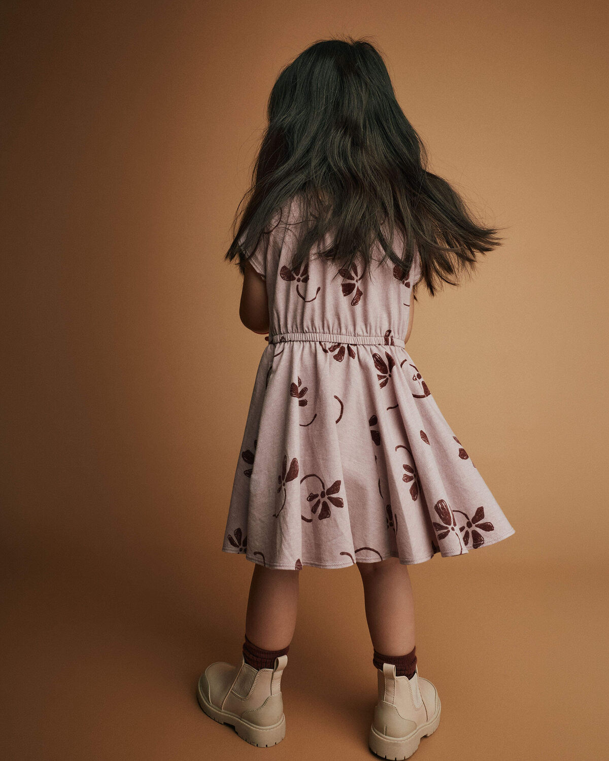 Toddler Girl Avenue Twirl™ Dress in Floral Print - Mauve - Image 5