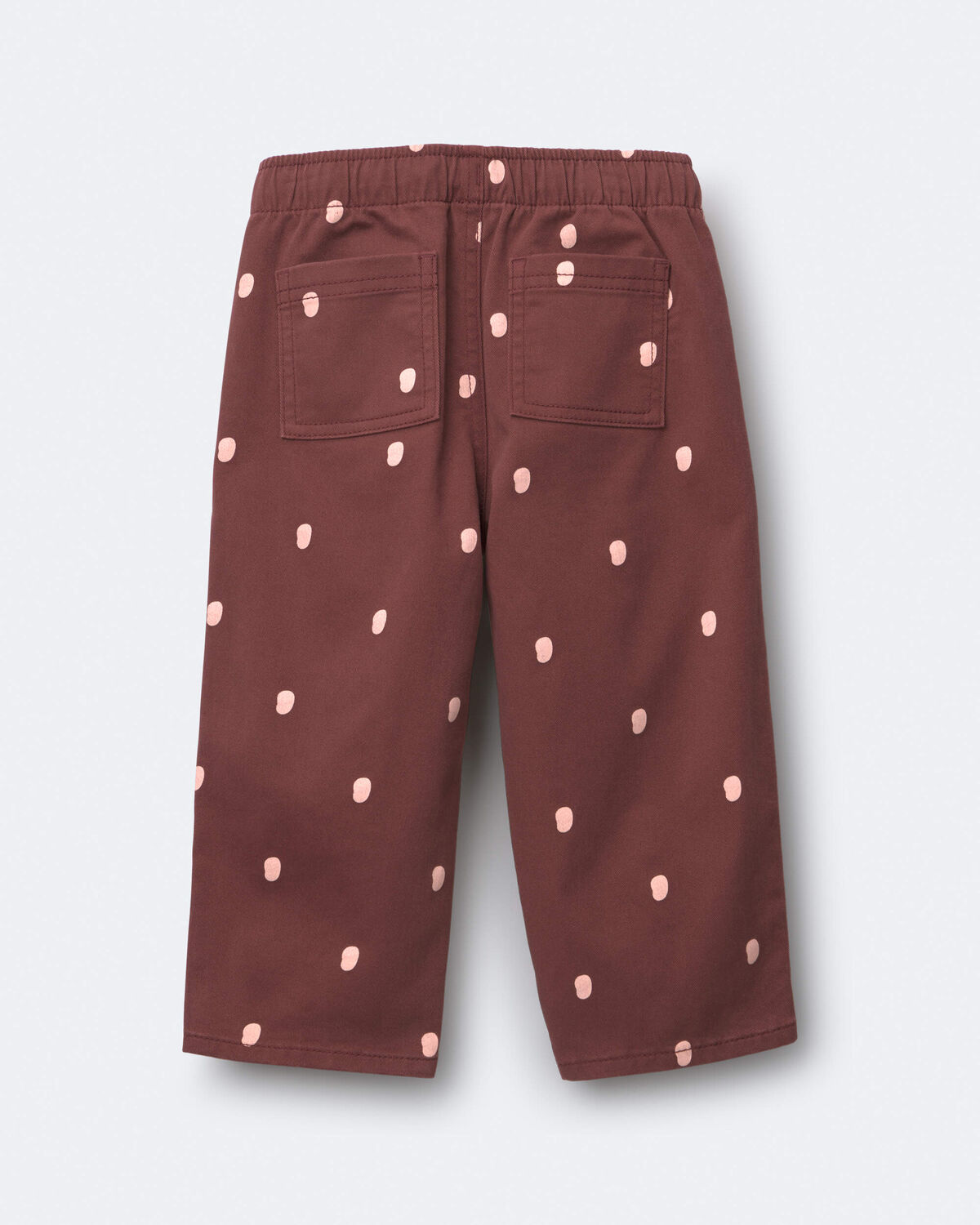 Toddler Girl Pleated Pants in Polka Dots - Burgundy - Image 5