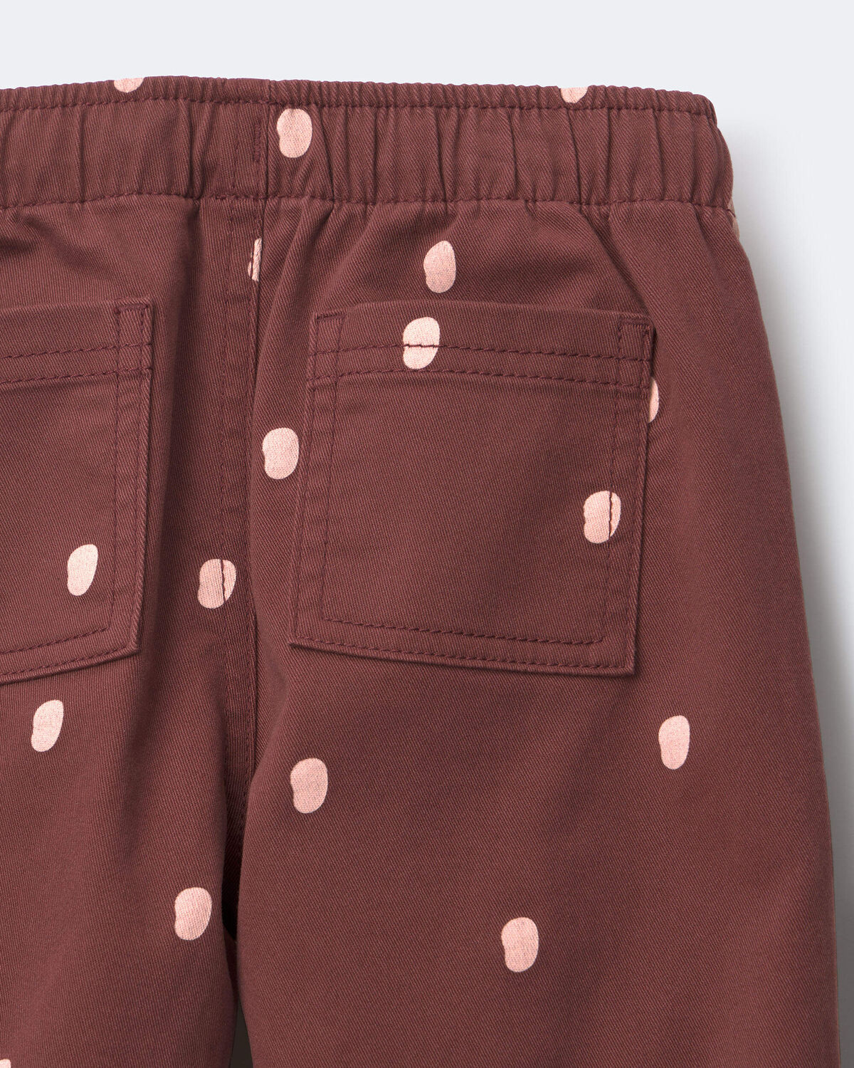Toddler Girl Pleated Pants in Polka Dots - Burgundy - Image 6