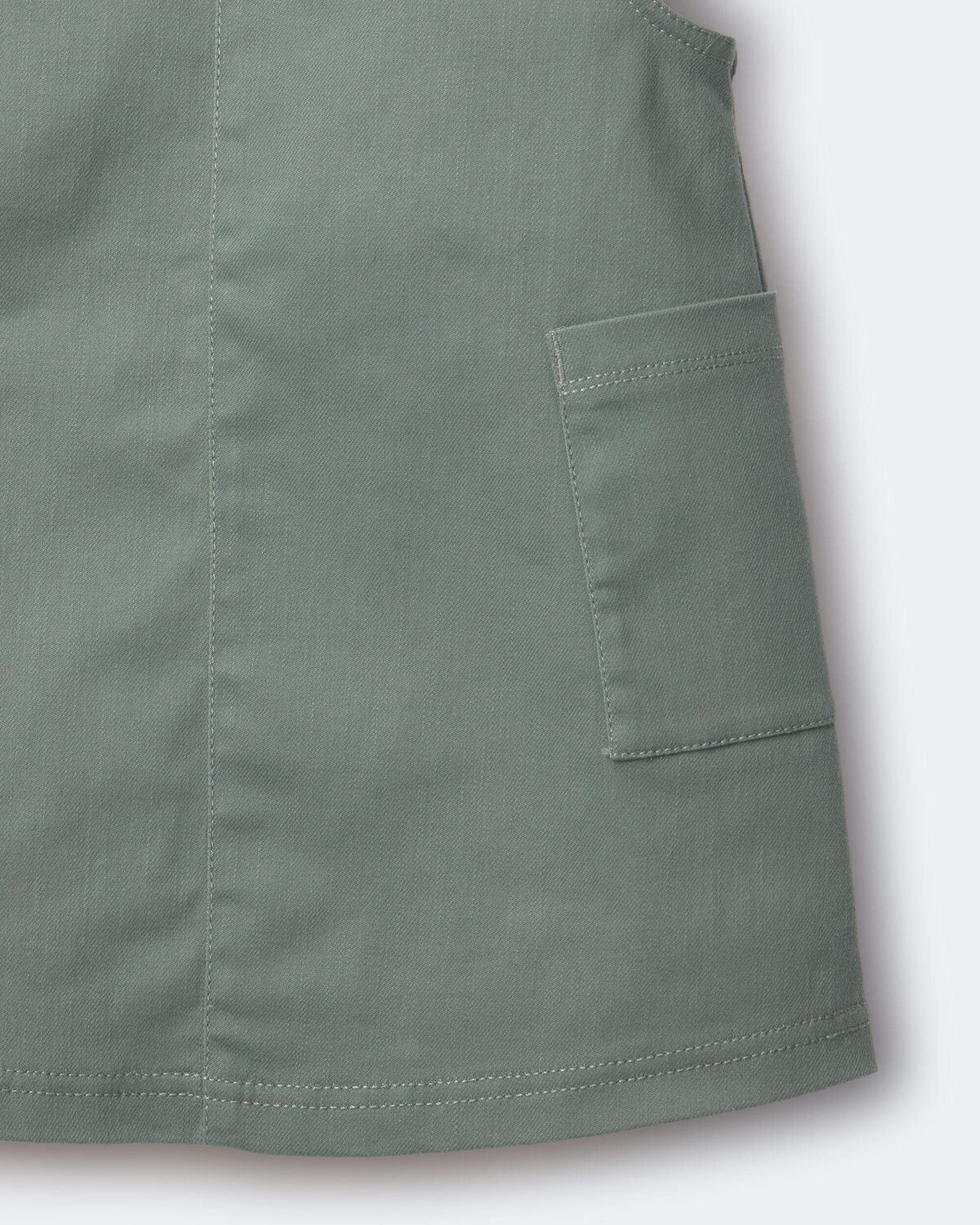 Toddler Girl Otter Pocket Denim Jumper - Olive - Image 6