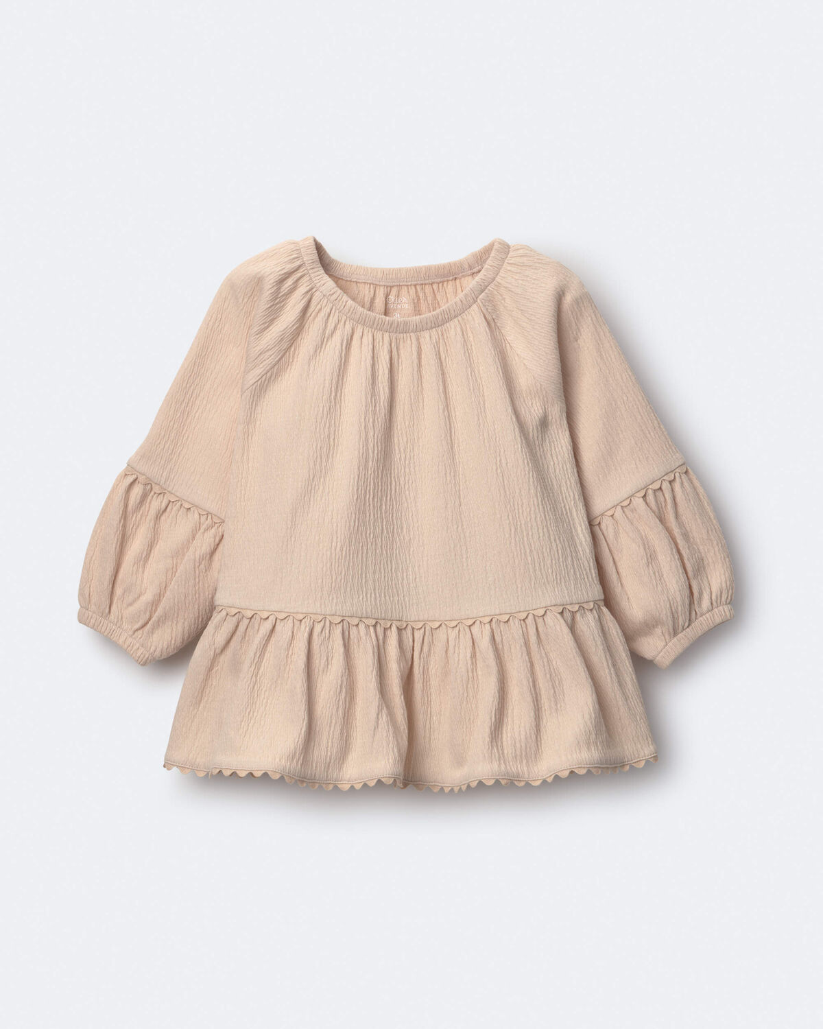 Toddler Girl Ruffle Top - Khaki - Image 2