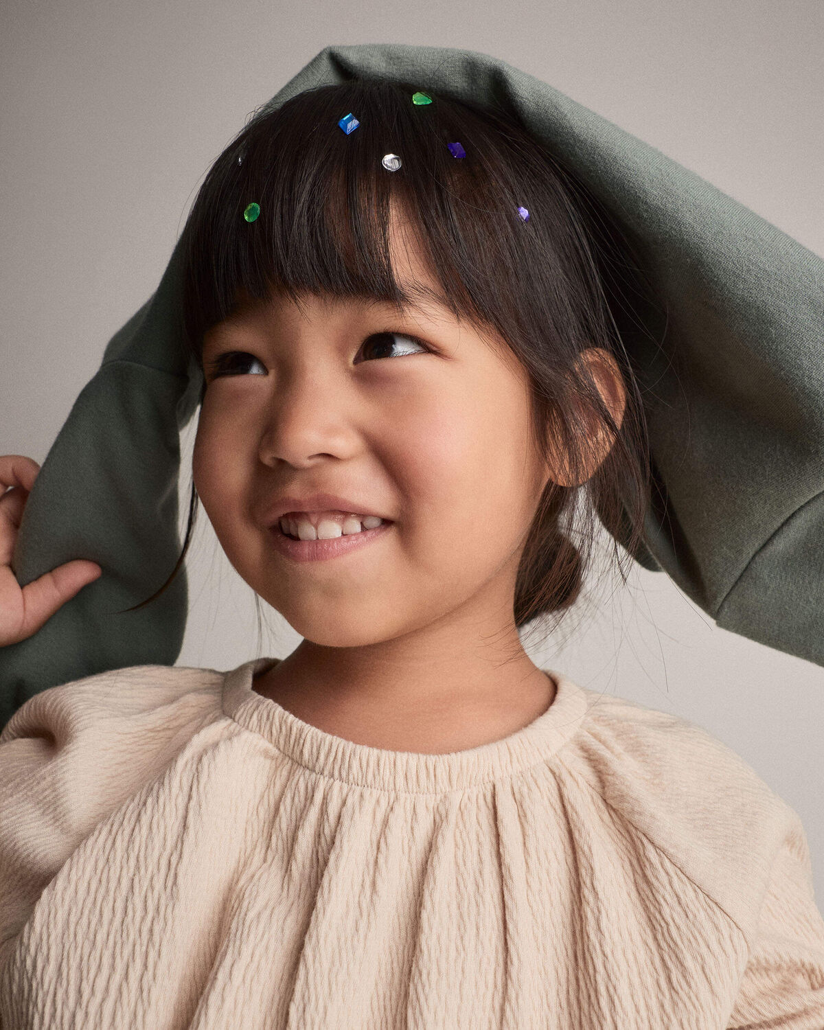 Toddler Girl Ruffle Top - Khaki - Image 3