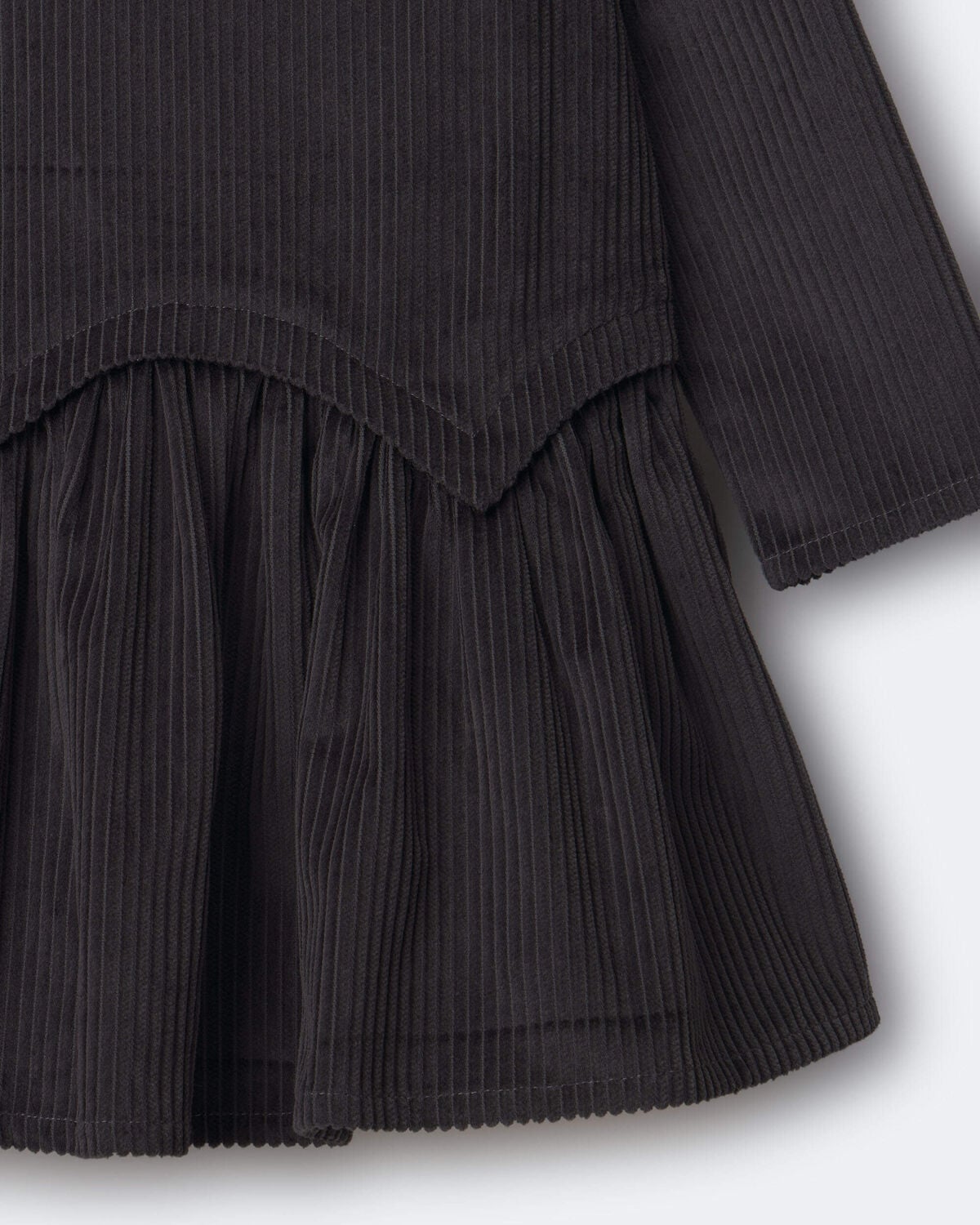 Toddler Girl Long-Sleeve Drop-Waist Dress - Dark Grey - Image 2