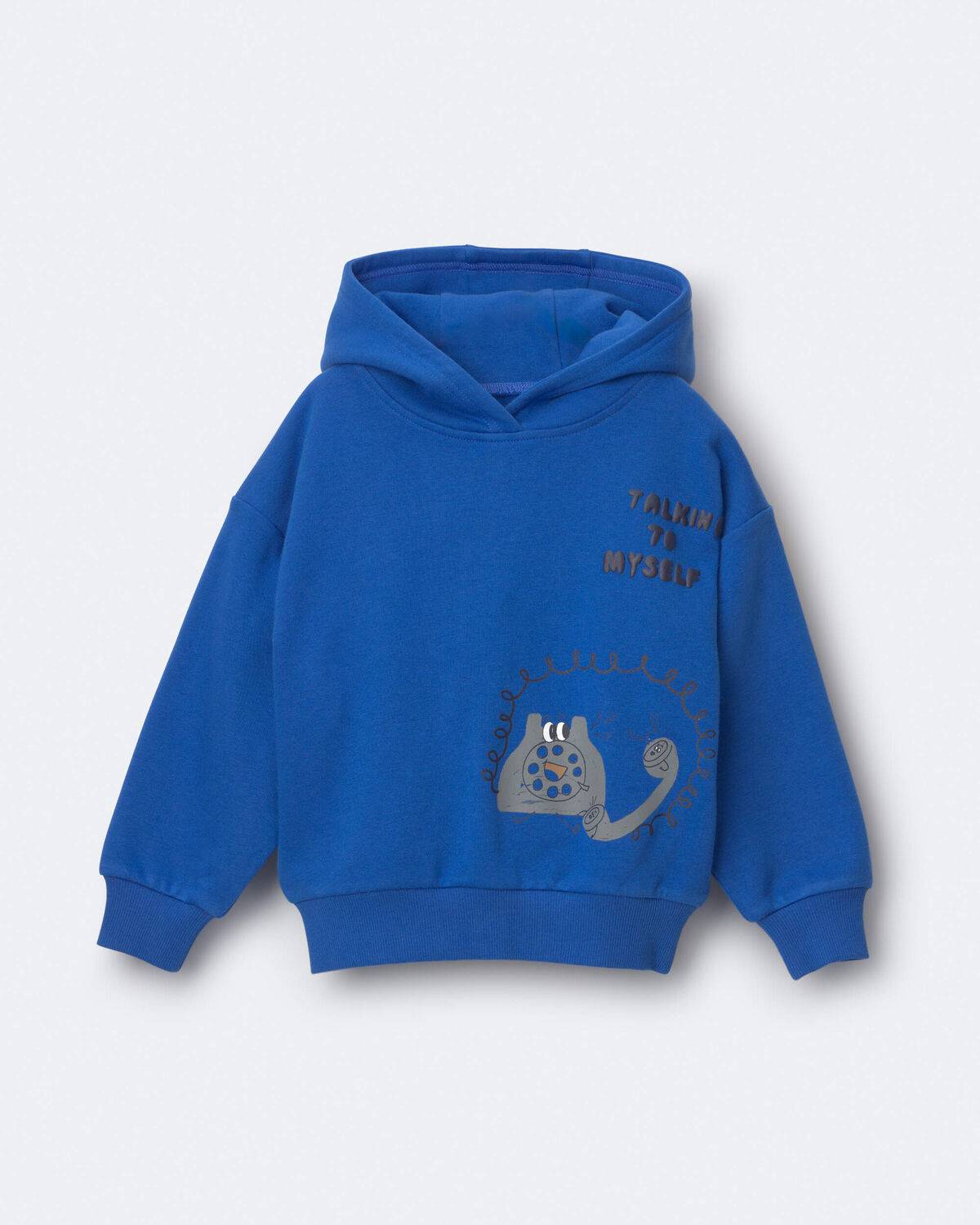 Toddler 'Talking To Myself' Phone Hoodie - Royal Blue - Image 2