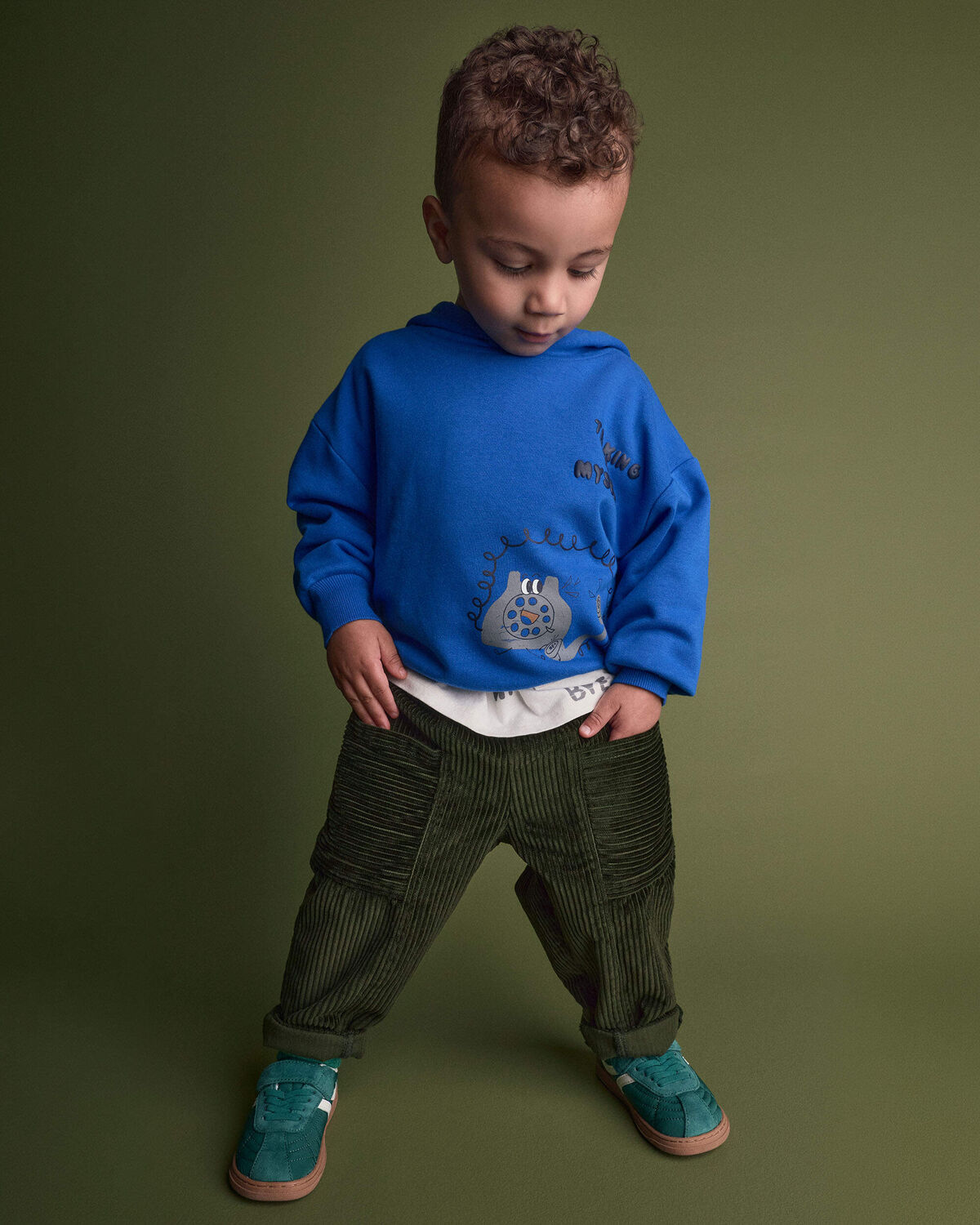 Toddler 'Talking To Myself' Phone Hoodie - Royal Blue