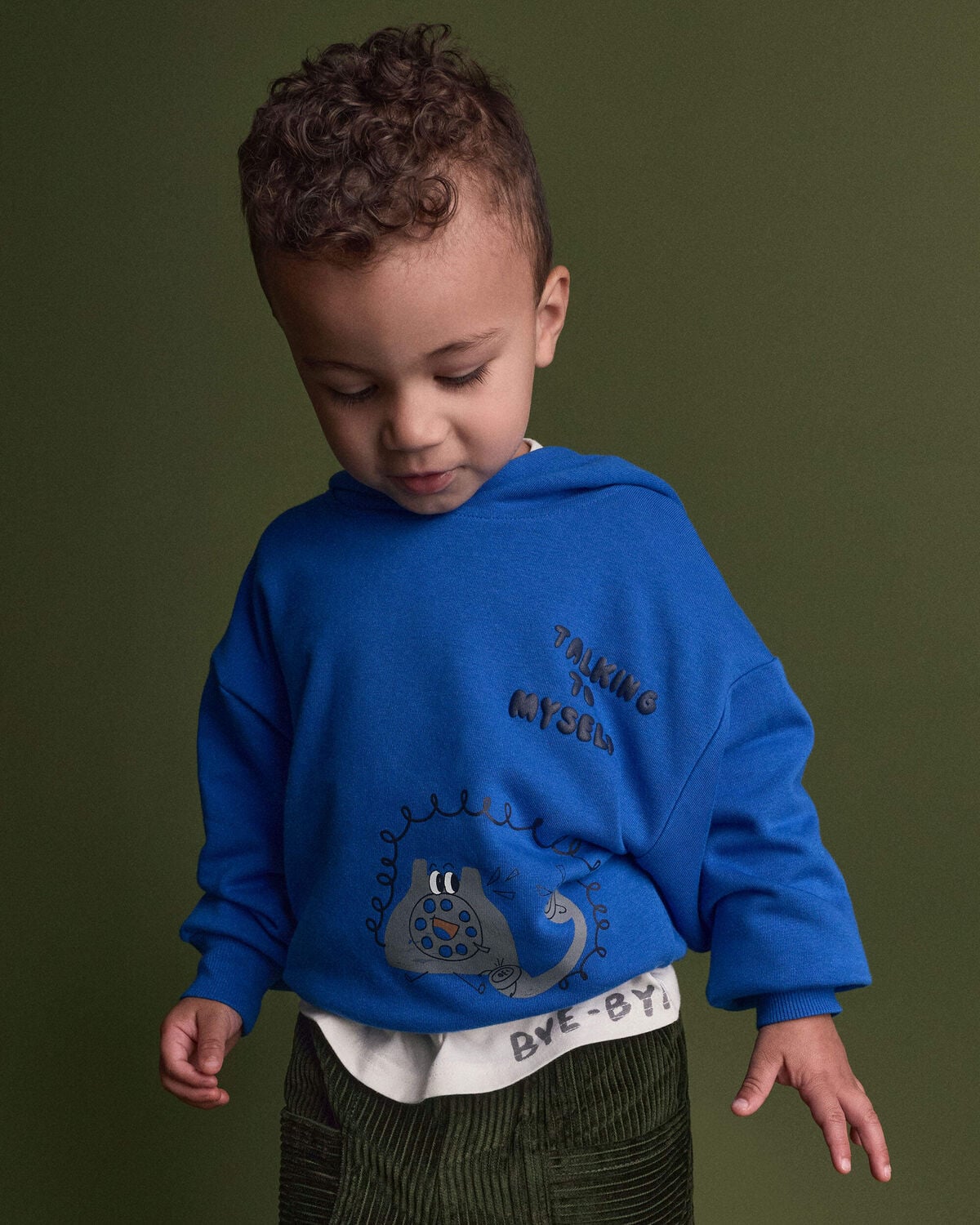 Toddler 'Talking To Myself' Phone Hoodie - Royal Blue - Image 3