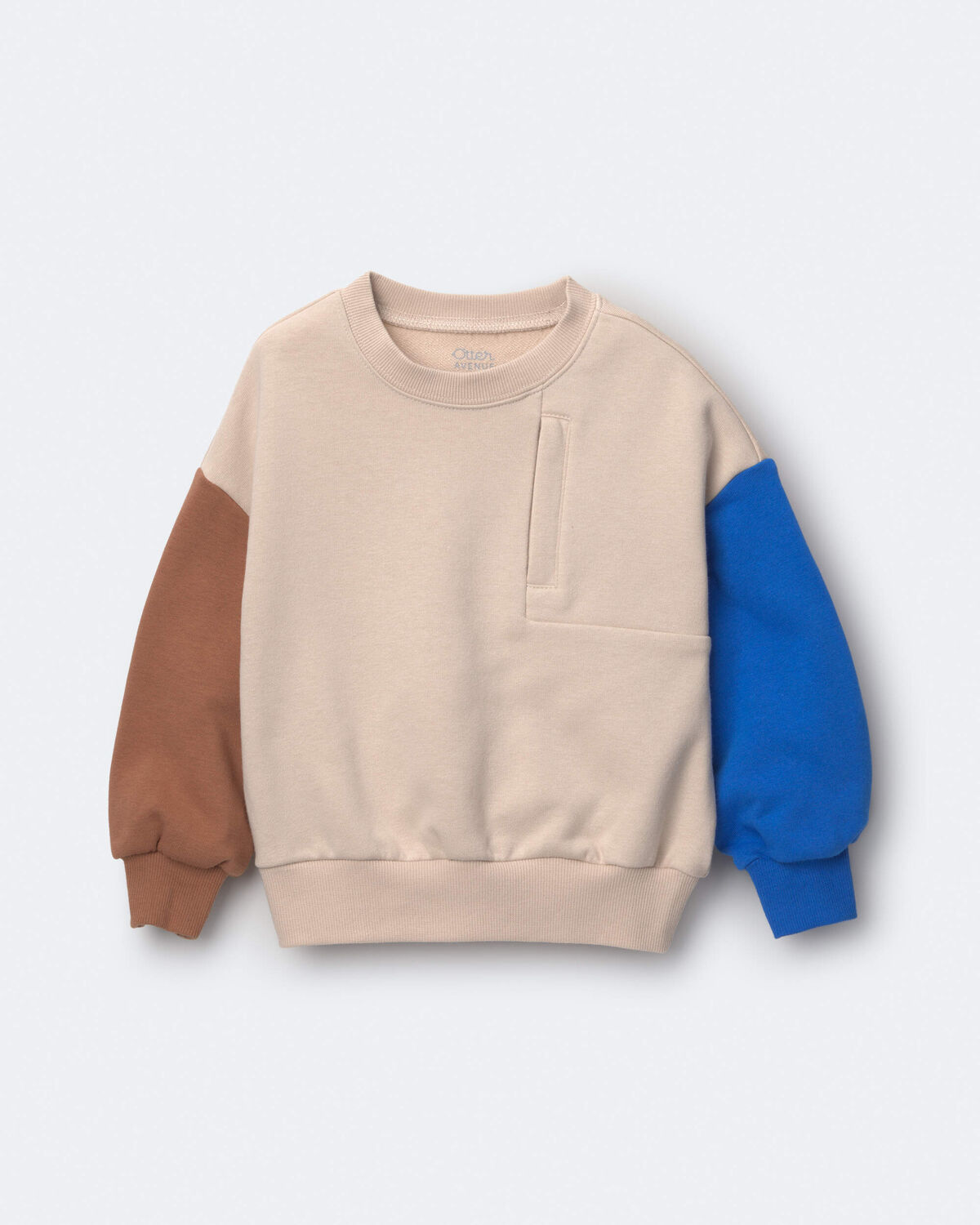Toddler Boy Colorblock Pullover Sweatshirt - Khaki - Image 2