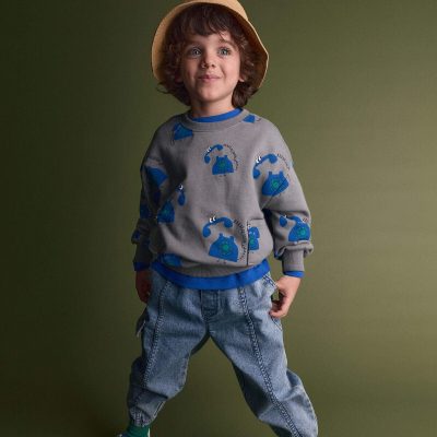 Toddler Otter Sweatshirt™ with Pockets in Phone Print - Grey