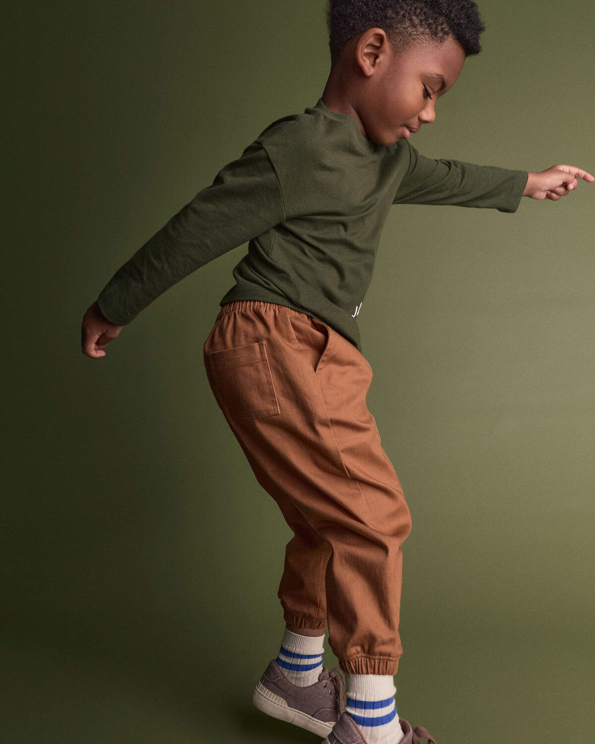 Toddler Front-Seam Joggers - Brown - Image 4