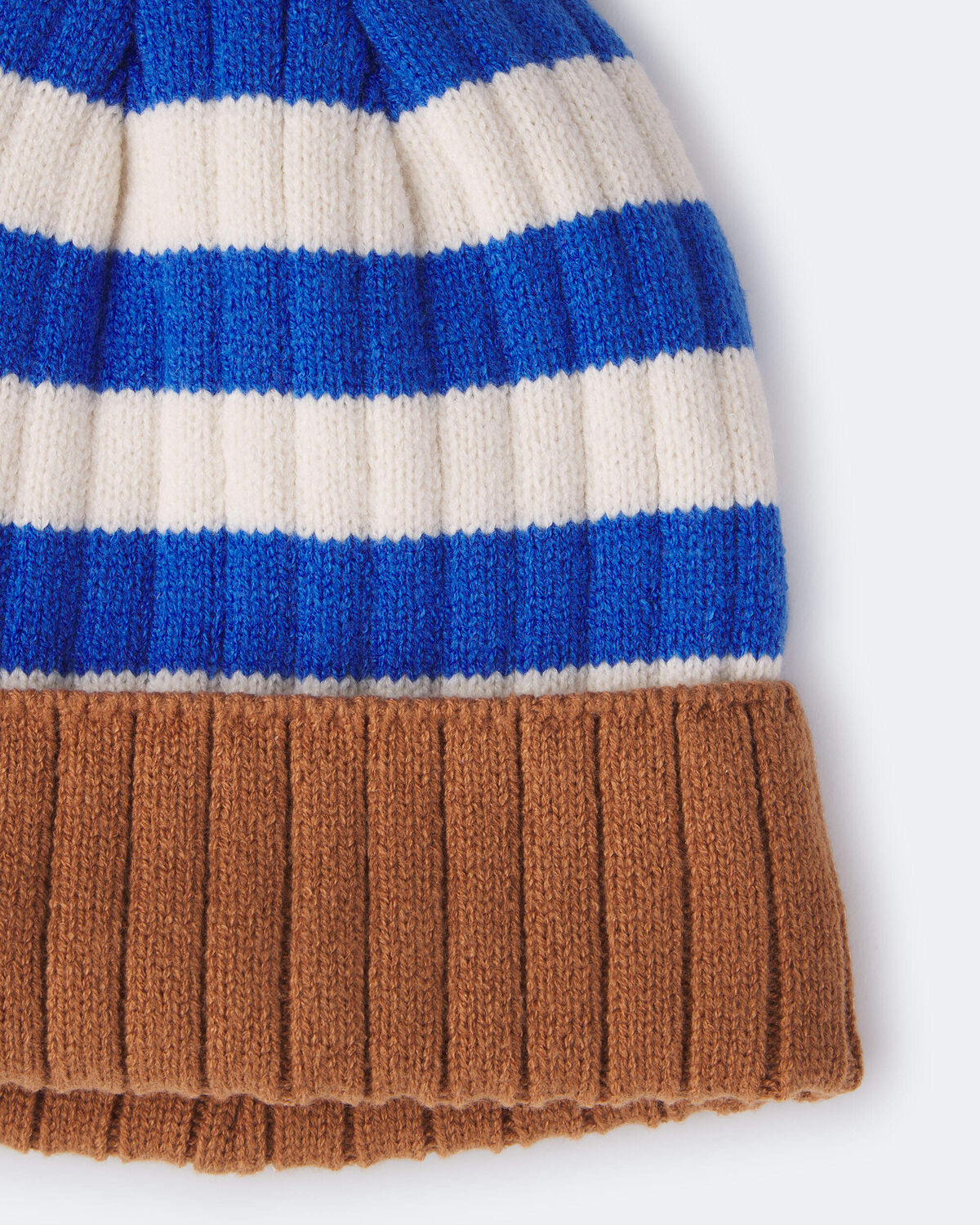 Toddler Striped Beanie - Brown/Blue/White - Image 2