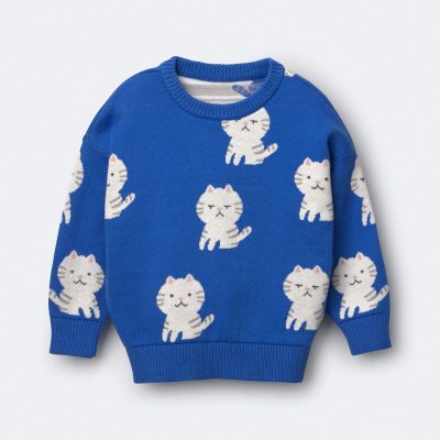 Toddler Girl Pullover Sweater - Royal Blue