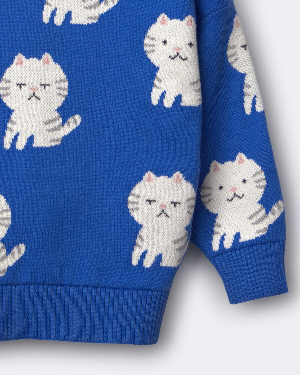 Toddler Girl Pullover Sweater - Royal Blue - Image 2