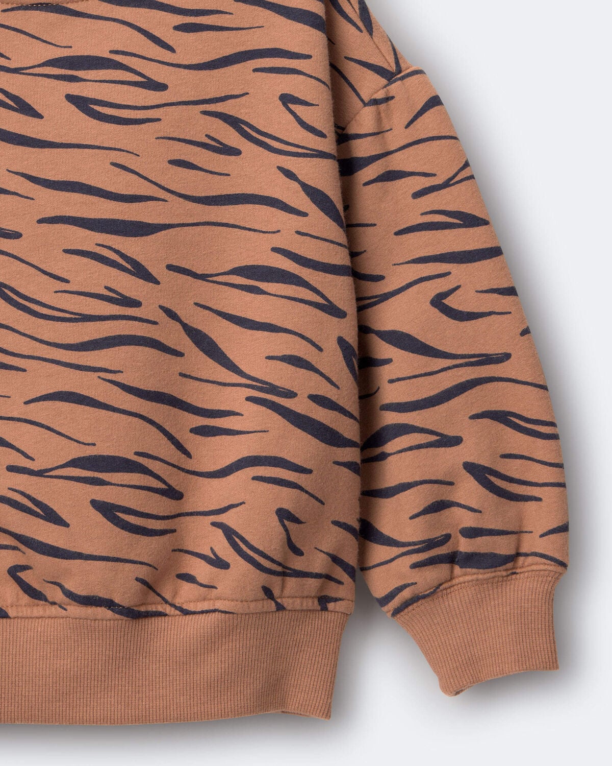 Toddler Balloon-Sleeve Pullover Sweatshirt in Tiger Print - Brown - Image 5