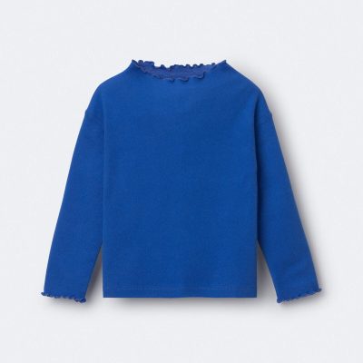 Toddler Girl Mock Neck Ruffle Long-Sleeve Top - Royal Blue
