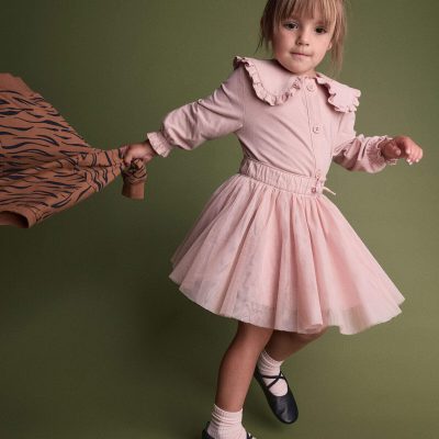 Toddler Girl Peter Pan Collar Top - Blush