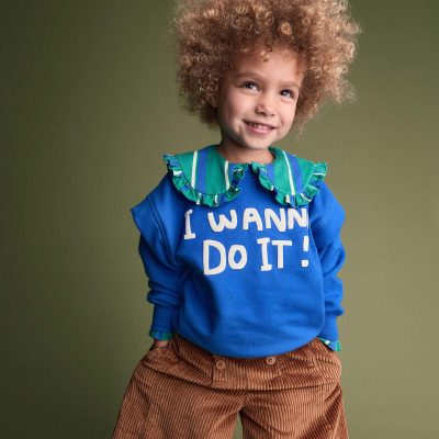 Toddler 'I Wanna Do It!' Layered Pullover Sweatshirt - Royal Blue