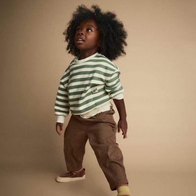 Toddler Otter Sweatshirt™ with Pockets in Stripes - Olive/Cream