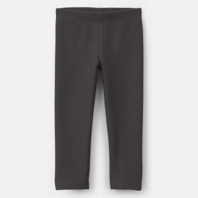 Toddler Girl Fleece Pull-On Stretch Leggings - Black