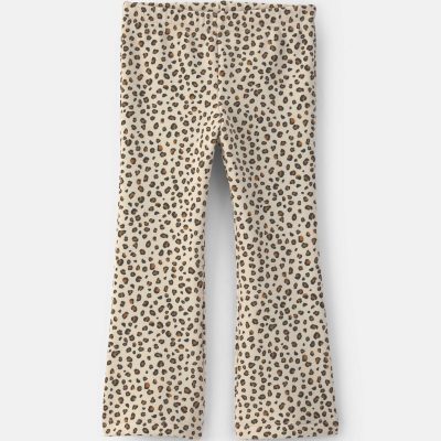 Toddler Girl Leopard Fleece Pull-On Stretch Leggings - Brown