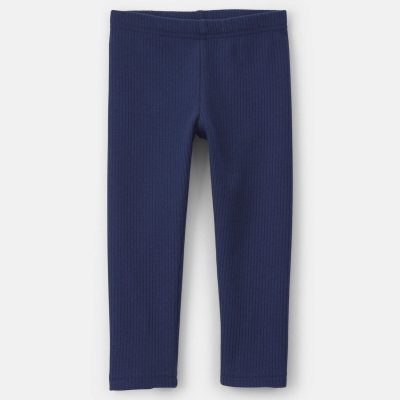 Toddler Girl Fleece Pull-On Stretch Leggings - Navy Blue