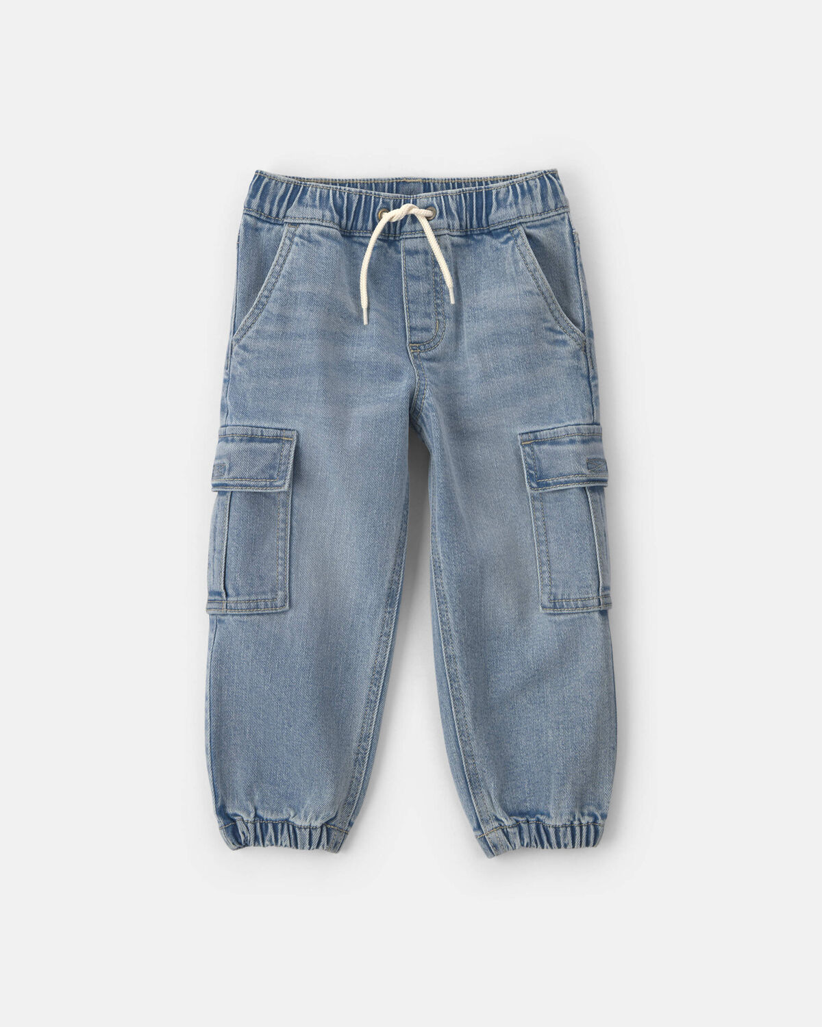 Toddler Boy Denim Cargo Joggers - Light Wash