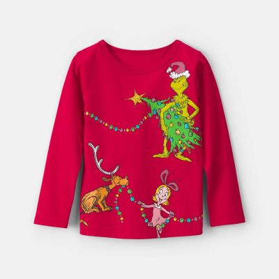 Toddler Girl Dr. Seuss™ The Grinch Christmas Long-Sleeve Graphic Tee - Red
