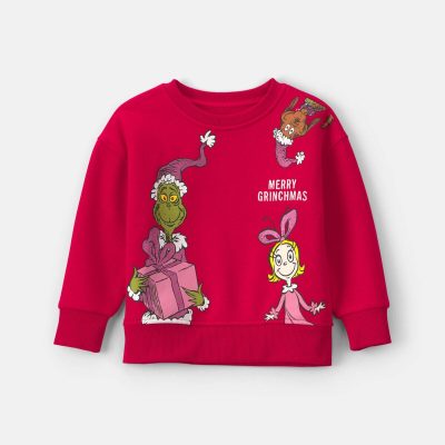 Toddler Girl Dr. Seuss™ The Grinch Christmas Fleece Pullover Sweatshirt - Red