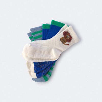Toddler Boy 3-Pack Striped Lion Crew Socks