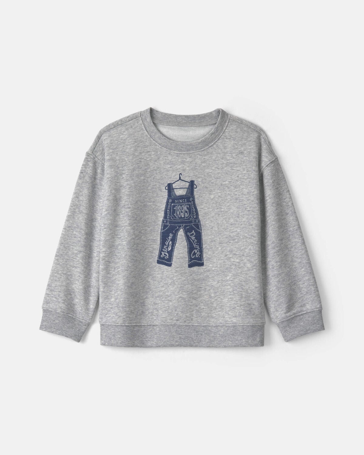 Toddler Boy Overall French Terry Sweater - Grey