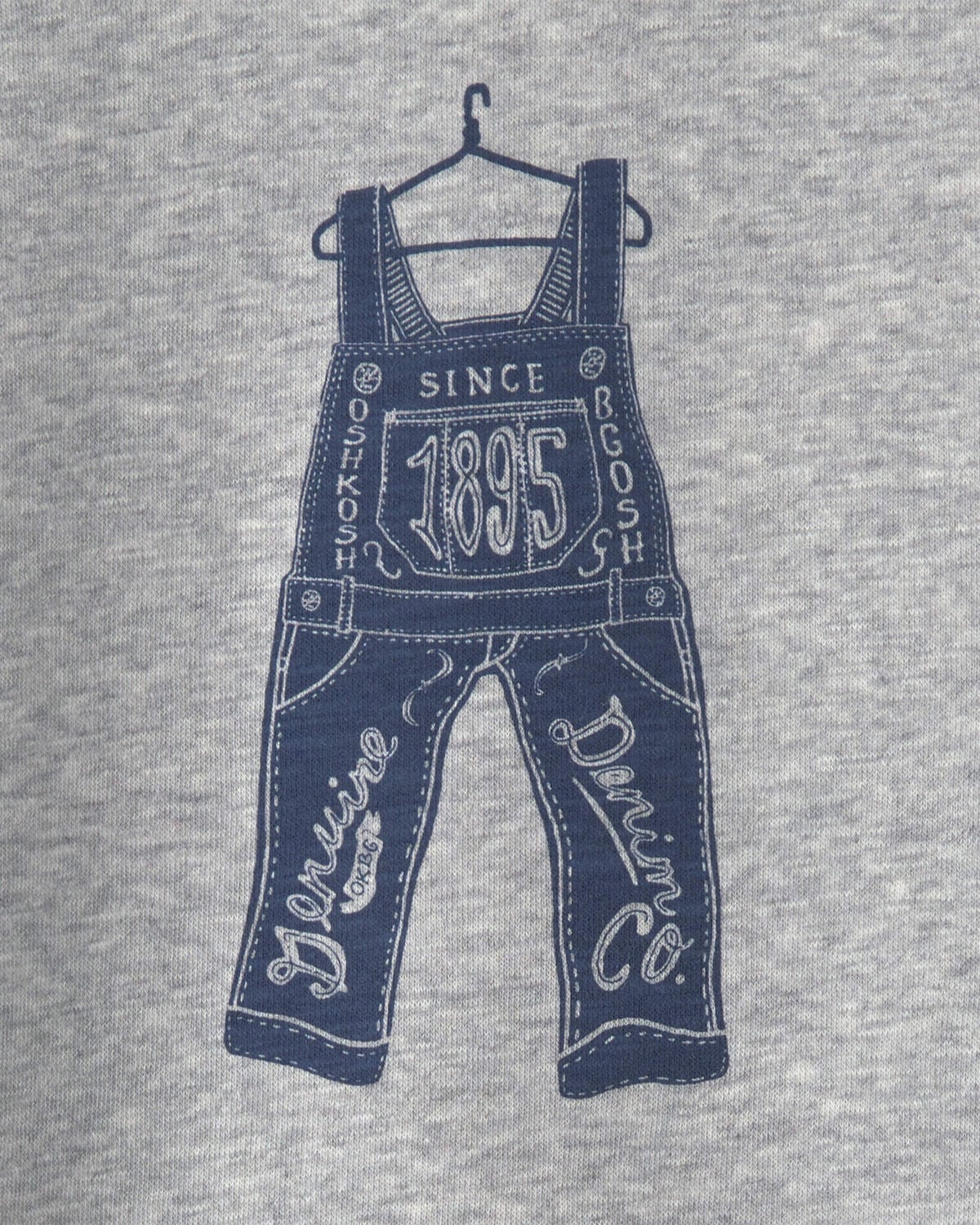 Toddler Boy Overall French Terry Sweater - Grey - Image 2