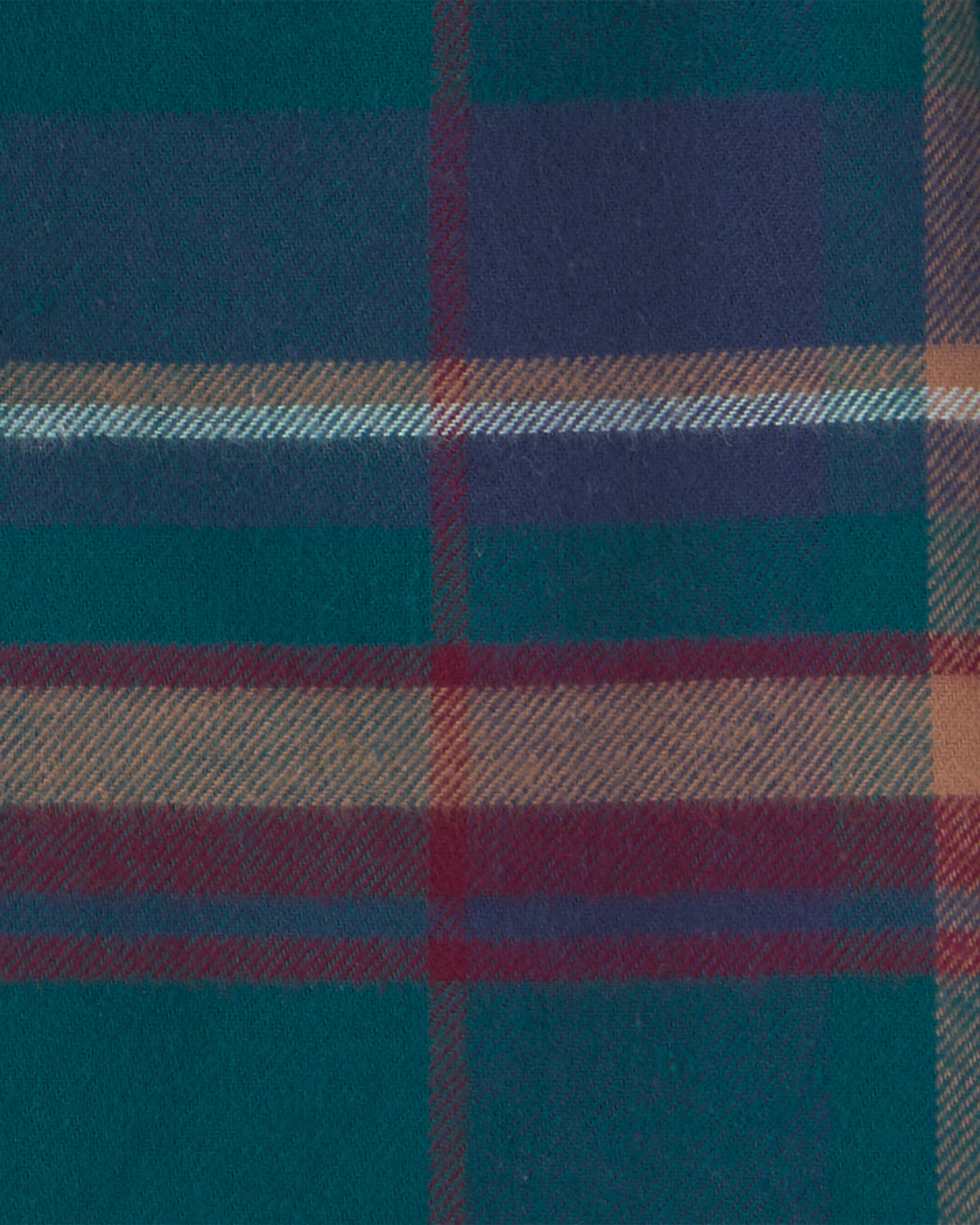 Toddler Boy Plaid Flannel Button-Down Shirt - Green/Blue/Brown - Image 3
