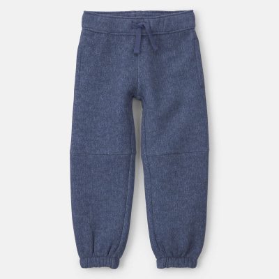 Toddler Girl Chambray Fleece Joggers - Medium Wash