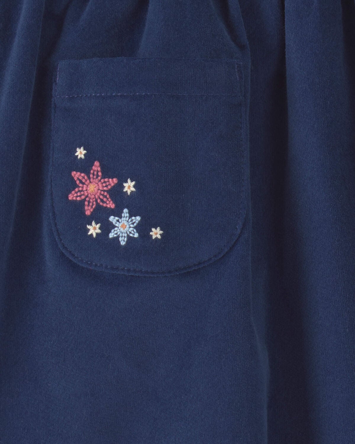 Toddler Girl Corduroy Flower Skirt - Dark Wash - Image 3