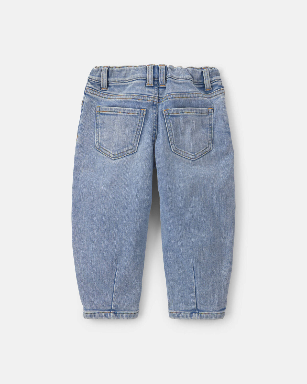 Toddler Girl Fleece-Lined Denim Barrel Jeans - Light Wash - Image 3