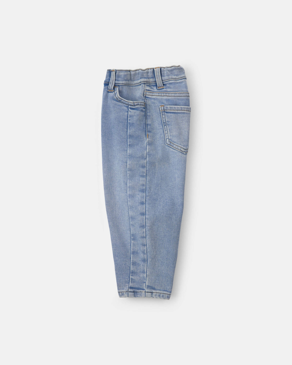 Toddler Girl Fleece-Lined Denim Barrel Jeans - Light Wash - Image 4