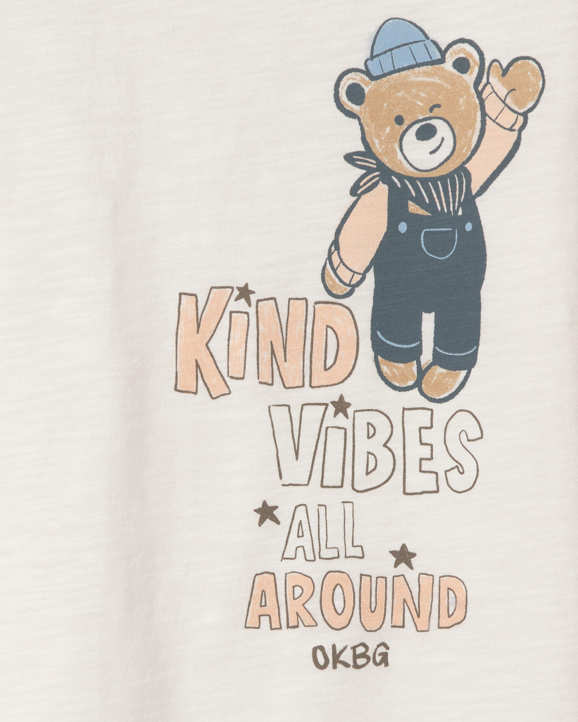 Toddler Boy 'Kind Vibes' Bear Long-Sleeve Graphic Tee - Cream - Image 3