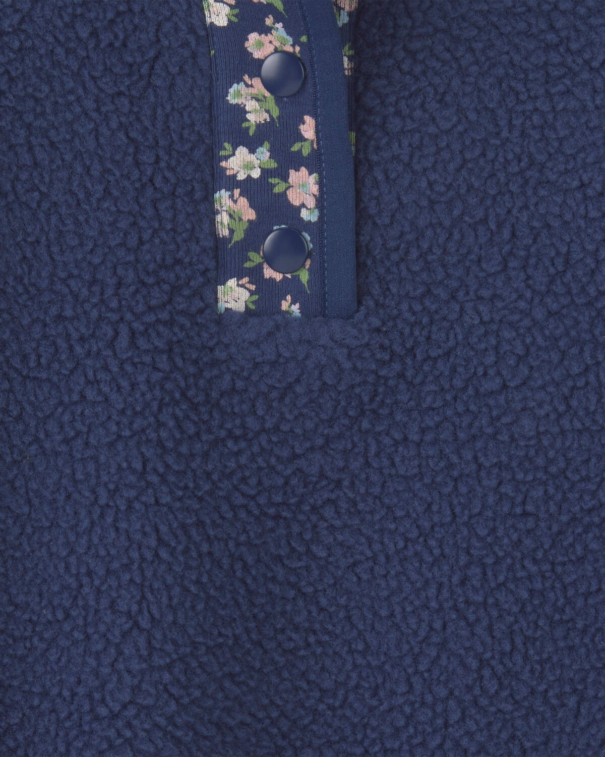 Toddler Boy Floral Fleece Pullover - Navy Blue - Image 2