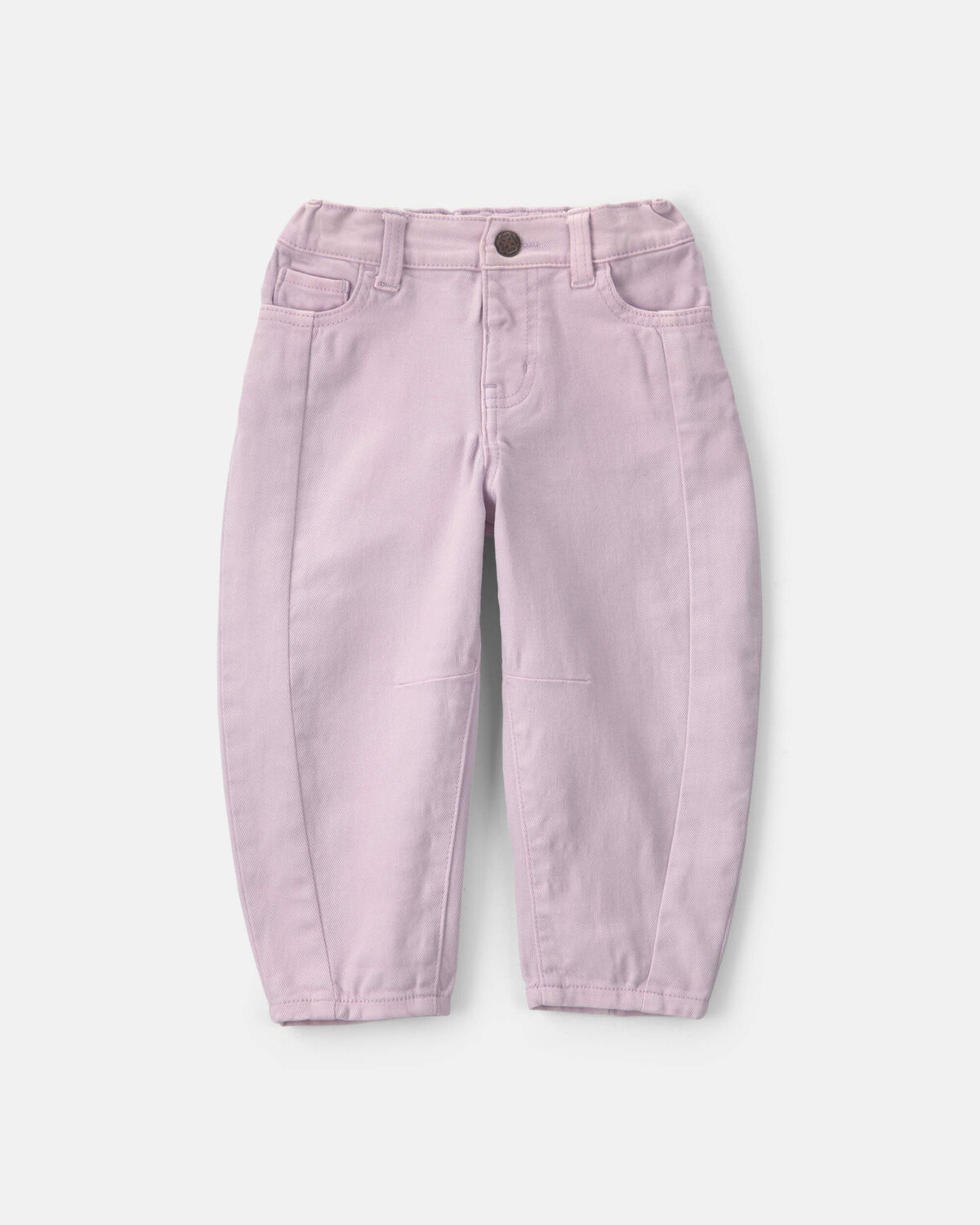 Toddler Girl Teddy Fleece Denim Barrel Jeans - Purple