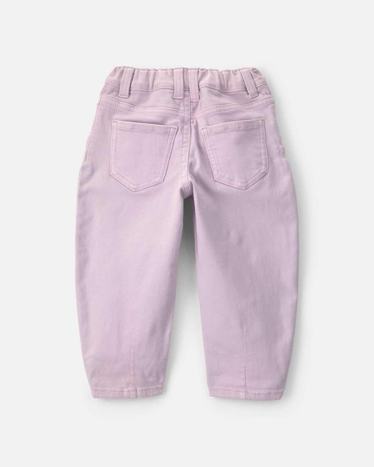 Toddler Girl Teddy Fleece Denim Barrel Jeans - Purple - Image 2