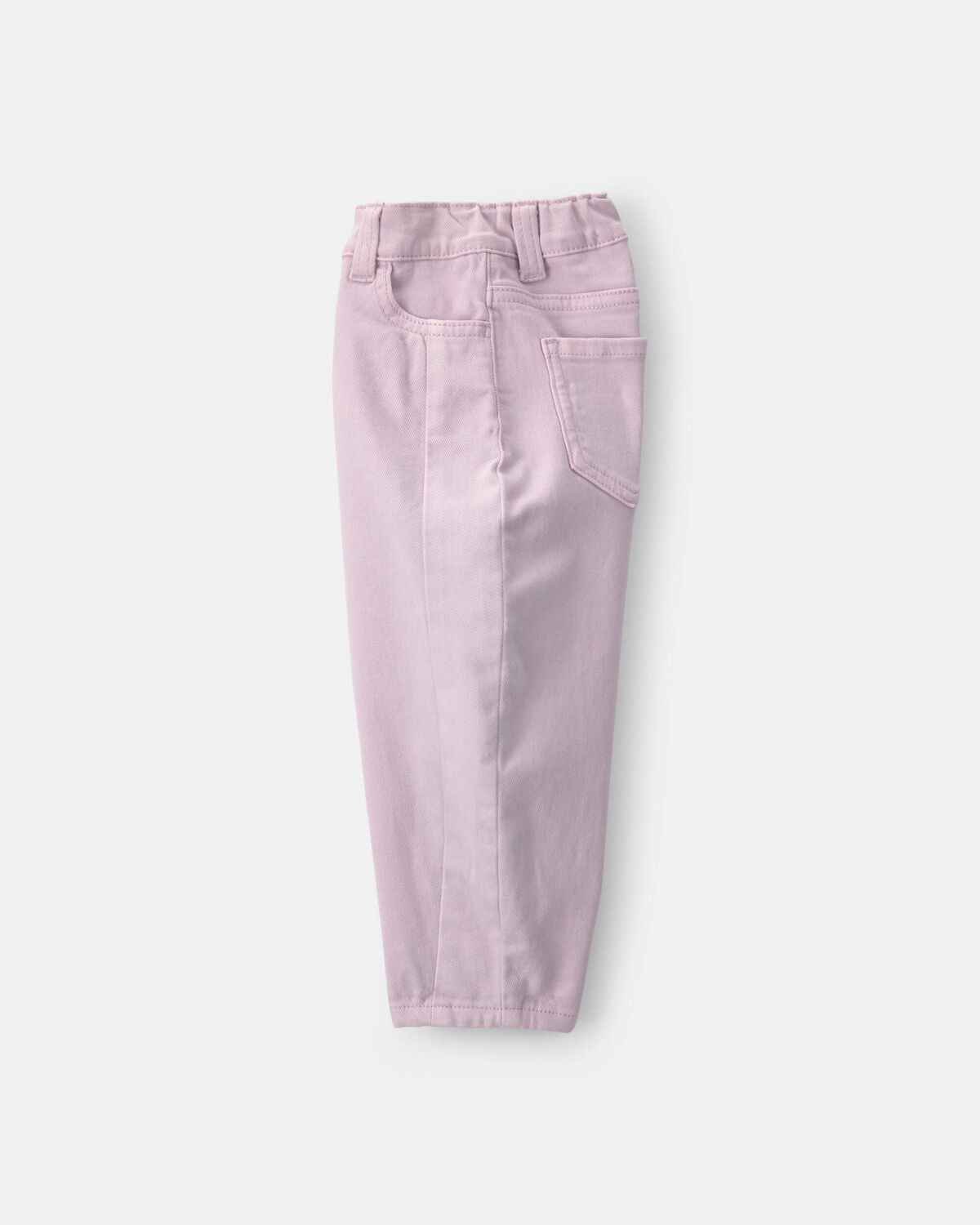 Toddler Girl Teddy Fleece Denim Barrel Jeans - Purple - Image 4