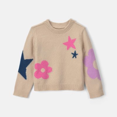 Toddler Girl Flower & Star Sweater